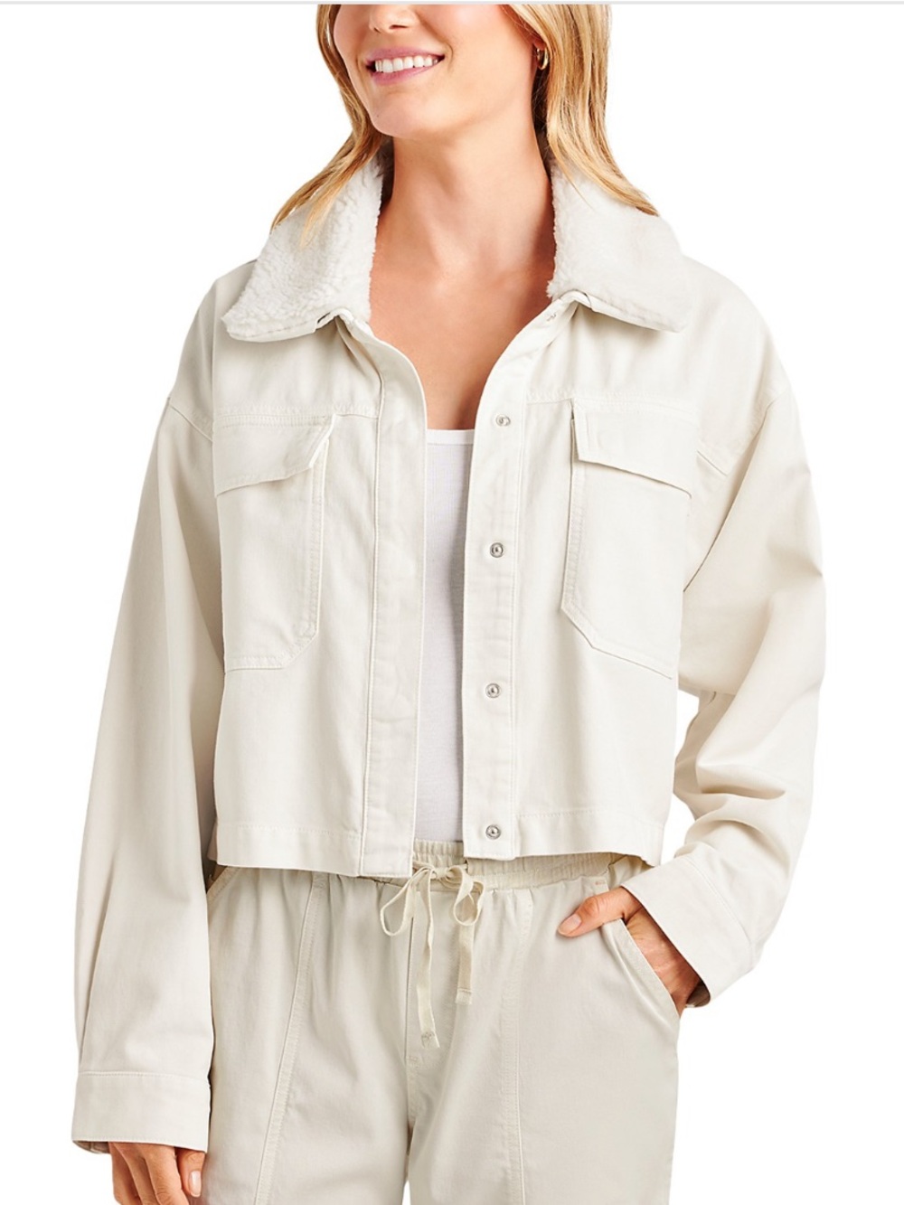 Splendid Sherpa Collar Button Jacket Womens Sz S